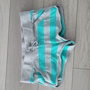 TNA Gray and Teal Striped Women Shorts